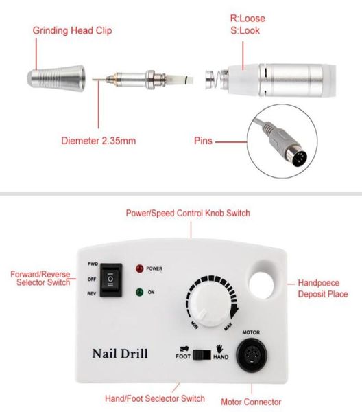 

electric nail drill machine 35000 rpm manicure machine with manicure cutters pedicure nail drill apparatus tools 402 sets6440952