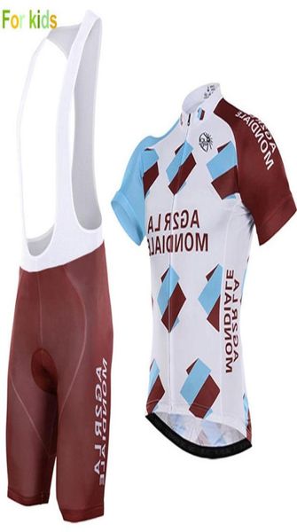 

2020 pro team ag2r cycling jerseys for children kids short sleeve bike sets ropa ciclismo maillot jersey and bib shorts gel pad3202020, Black;blue