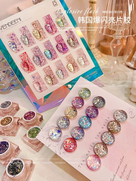 

nail gel korean big sequins manicure art design varnish lacquer glitter platinum peack polish 230715, Red;pink