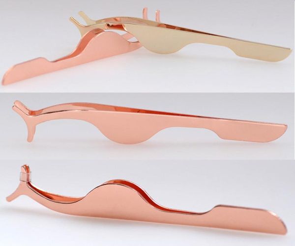 

gold and rose gold false eyelash tweezers applicator eyelash extension curler nipper auxiliary clip clamp makeup tools with opp ba2120193