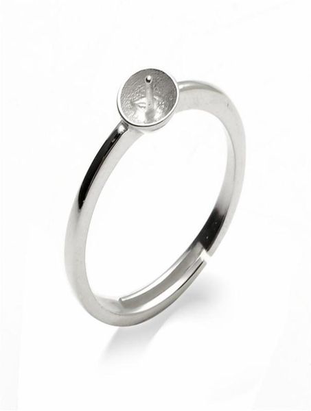 

simple ring jewelry findings sterling silver 925 stamped for diy making pearl ring mount 5 pieces7533954, Slivery;crystal