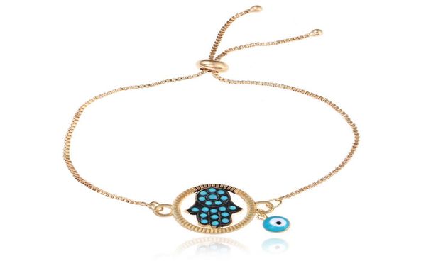 

turkey blue evil eye bracelets for women men good luck elephant hamsa hand love letter charm adjustable chains 2019 fashion jewelr9157917, Golden;silver