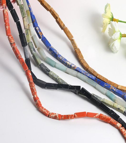 

turquoise gemstone loose beads 513mm cuboid stone handmade strand diy creative natural stone for jewelry making bracelet earring7637953, Black