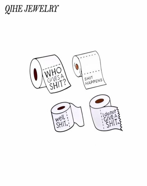 

qihe jewelry shit happens roll with enamel pins funny quote badges brooches for men women cloth backpack accessories6836736, Gray