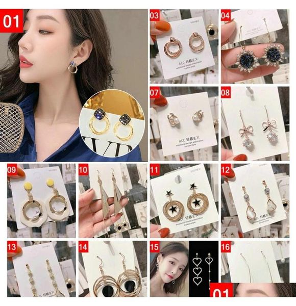 

designer earrings tassel long dangling drop earrings gold silver earrings quilling crystal bar party wedding jewelry mix ati2a3232997