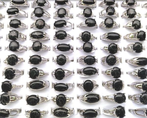 

natural black turquoise rings fashion jewelry women039s ring bague 50pcs1515576, Golden;silver