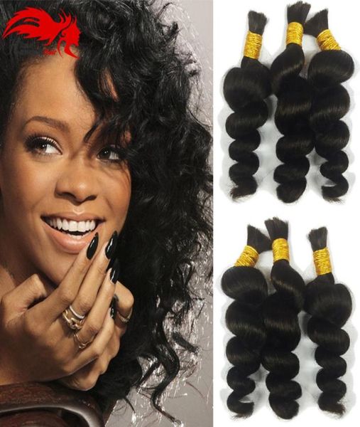 

human hair for micro braids bulk hair no weft loose wave bulk for braiding loose curly7453282, Black