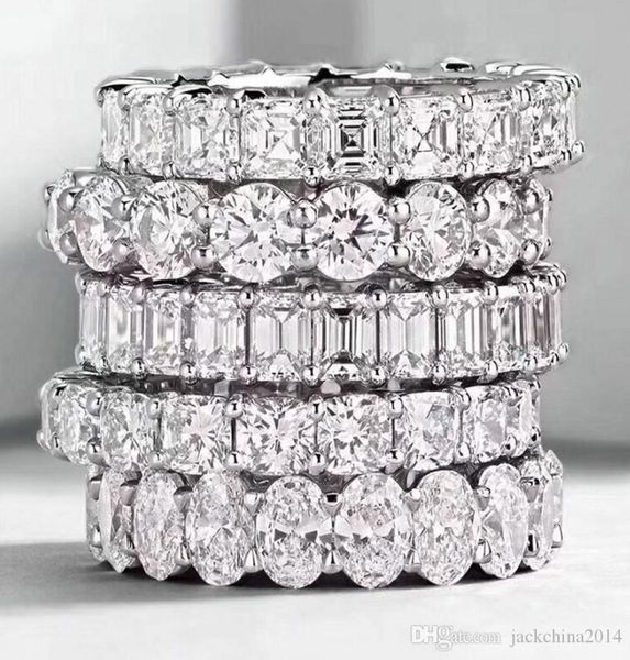 

vecalon eternal eternity band ring 925 sterling silver bijou diamond cz promise wedding rings for women bridal party accessories2189505, Slivery;golden