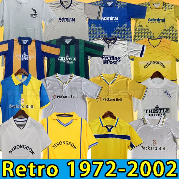 

hasselbaink leeds retro united soccer jerseys 1972 78 89 90 91 92 93 95 96 97 98 99 00 01 02 classic football shirt smith kewell hopkin batt, Black;yellow