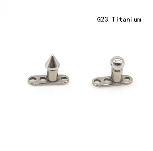 

spike ball dermal anchor skin diver grade 23 titanium g23 head micro retainers fashion body piercing jewelry 12g bar4517468, Silver