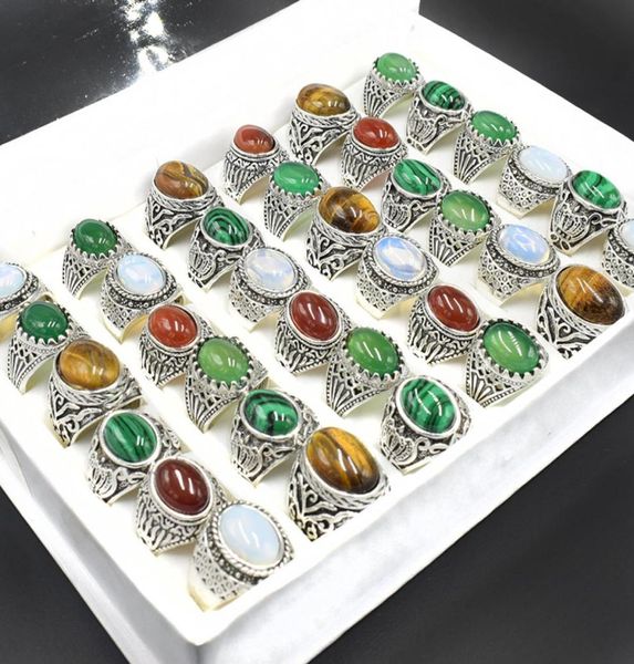 

20 pieces mix vintage men stone ring for women 2020 new arrivals engagement wedding rings men jewelry8971805, Silver