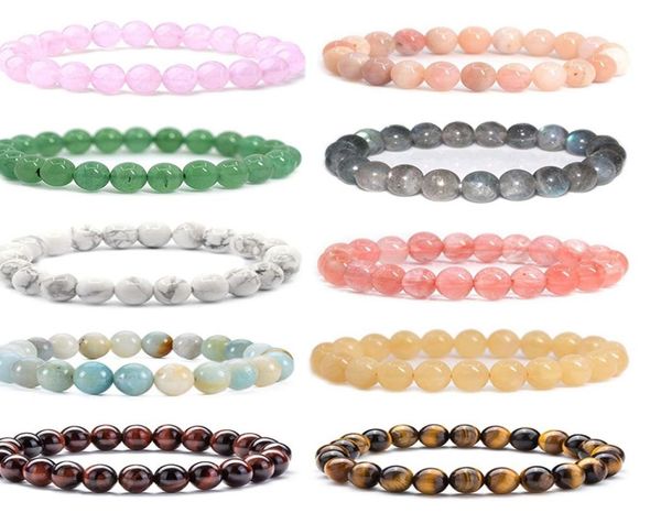 

8mm fashion strands luxury natural stone healing crystal stretch beaded bracelet handmade precious gemstone round bracelets jewelr1587745, Black