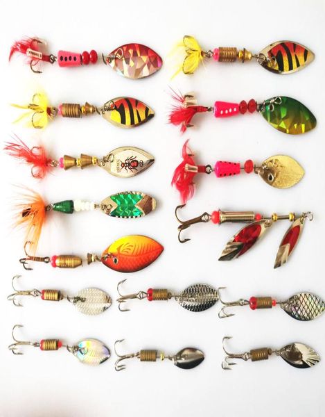 

whole 30pcs fishing spinner lures kit crankbait rooster tail spoon bass trout walleye mixing color 3g9g9355162