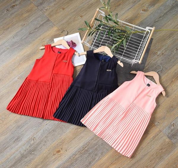 

2019 new arrival selling summer girls sleeveless dress cotton baby kids dress multi colors 4085182, Red;yellow
