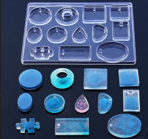 

12 silicone mold necklace pendant resin jewelry making mould diy hand craft resin molds for jewelry5813939