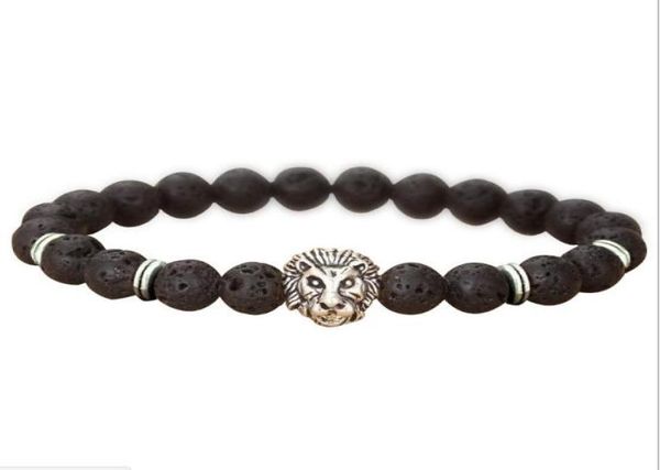 

jln lavavolcanic lion buddha bracelet black lava 8mm stone bead bracelets for men jewelry6597433