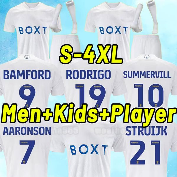 

23 24 bamford leeds llorente soccer jerseys 2023 2024 adams aaronson harrison sinisterra unitedes james football shirt set socks men kids ki, Black;yellow