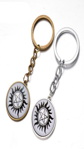 

supernatural series keychain dean winchester star pendant alloy key ring for fans souvenir gift movie keyring jewelry6124763, Slivery;golden