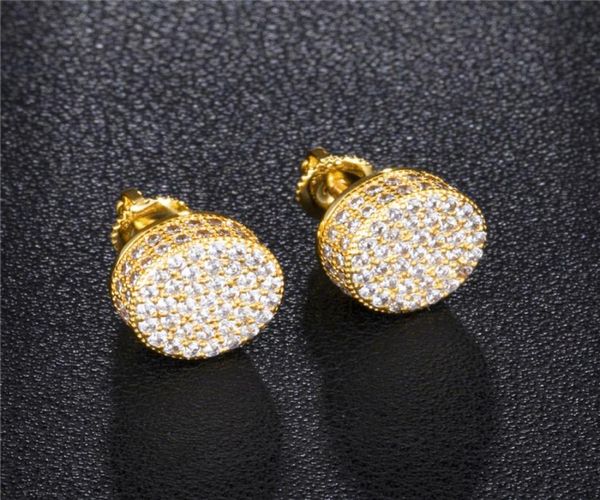 

gold and silver color micro pave cz screw back stud earrings for women wedding party jewelry3640416, Golden;silver