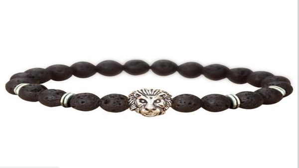 

jln lavavolcanic lion buddha bracelet black lava 8mm stone bead bracelets for men jewelry9427410
