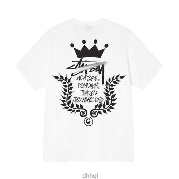 

2023 designer stussys lettering short sleeves 2023ss womens dice printed tshirts round neck pullover couples tee cotton high street 8 hlaqa, White;black