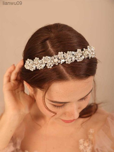 

trendy preal rhinestone bridal crown diamonds handmade wedding hair accessories bridesmaid hair jewelry tiaras fashion headdress l230704, White;golden