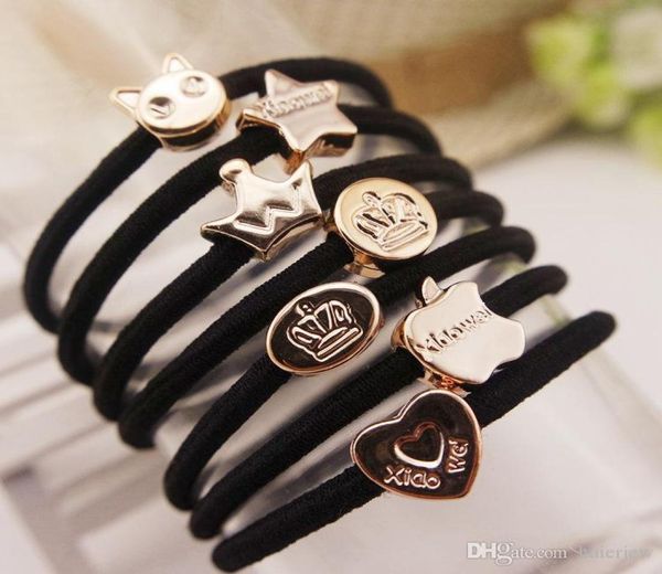 

hairpin korean hair accessories cute black elastic bands girl hairband hair rope gum rubber band hair jewelry4433665, Pink