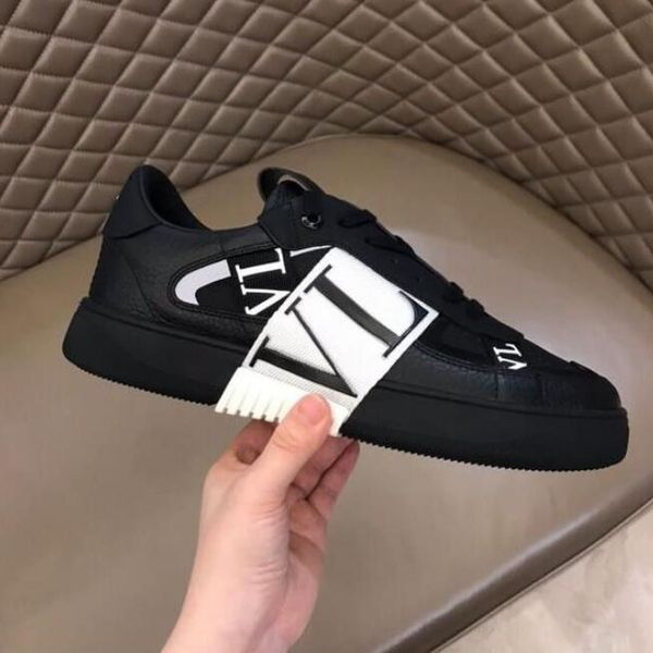 

leather patchwork low-cut sports shoes track thick platform wedge shoes round head lace-up men's and women's flat shoes designer b, Black