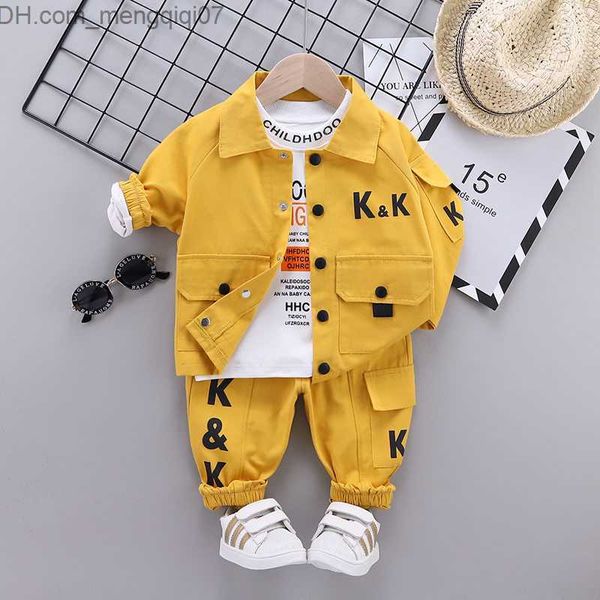 

clothing sets autumn children's clothes baby boys' jacket suit t-shirt pants 3 pieces/set spring children's baby clothes chil, White
