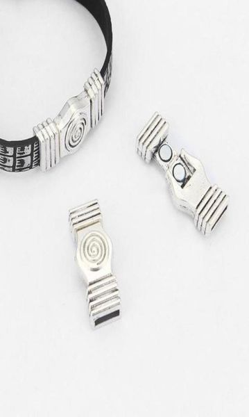 

12 set antique silver swirl strong magnetic clasp for 5mm 10mm flat leather cord jewelry accessories findings2805163, White;red
