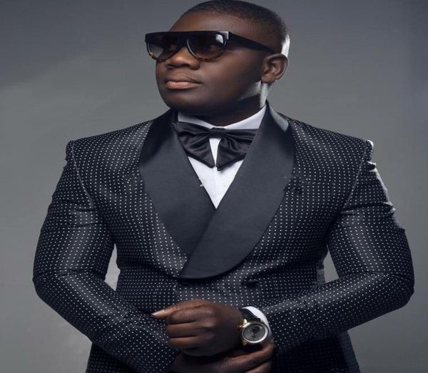 

2021 mens tuxedos wedding suits black and white dots 2 piece groom suit pants custom made prom party wear jacket pant5846668, Black;gray