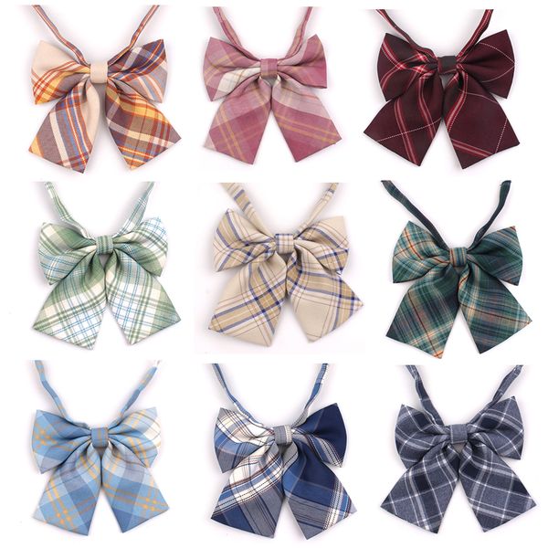 

bow ties feminine plaid bowtie casual bow tie for women uniform collar butterf bowknot check bow ties cravats girls bowties 230717, Black;gray