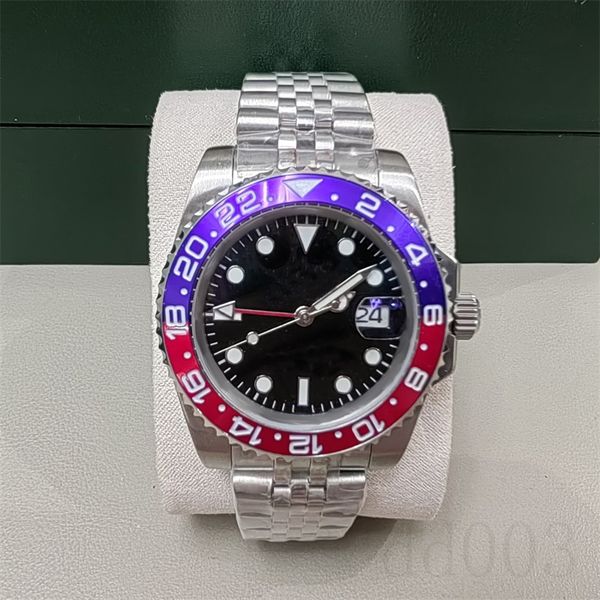 

fashion aaa watch for men luxury montre luxe plated silver strap green blue red dial reloj 41mm business party dhgate gmt retro designer wat, Slivery;brown