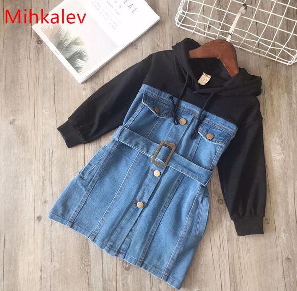 

mihkalev baby for girl long sleeve dress withe sahes spring children hoodies jeans dresses kids leisure clothing q1905225793064, Red;yellow