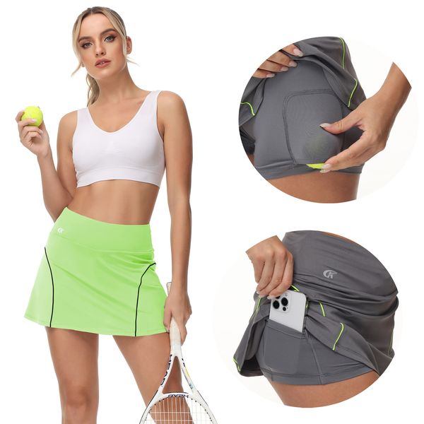 

skirts women's tennis skirt breathable yoga skirt quick dry short culottes running golf sport skirt with ball pockets 230717, Black