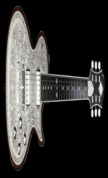 

super rare maitis casimere mfp24 metal front natural electric guitar flower 213253