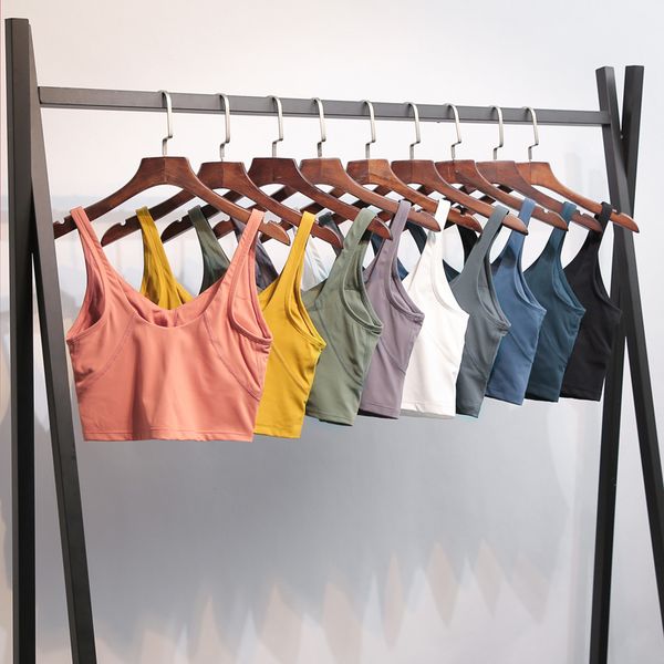 

lul-88 women sports bra tank tight yoga vest with chest pad no buttery soft athletic fitness clothe custom logo