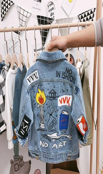 

children039s denim jackets boys trench jean jackets girls kids clothing baby coat casual outerwear windbreaker spring autumn 29524558, White