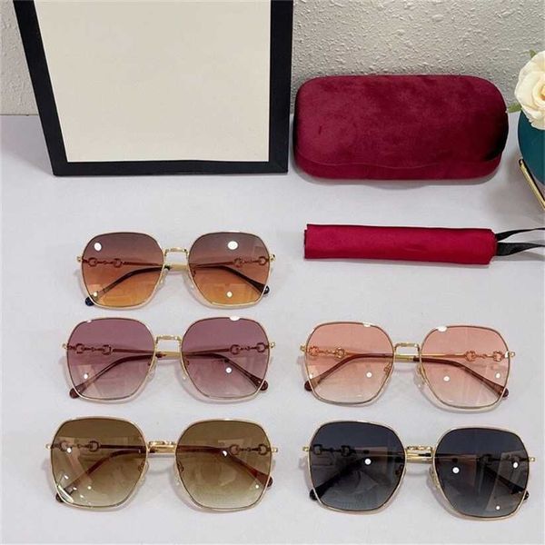 

sunglasses 2023 designer 2023 new ni star same style horse titles buckle gradient tan sunglasses female gg0882sa, White;black