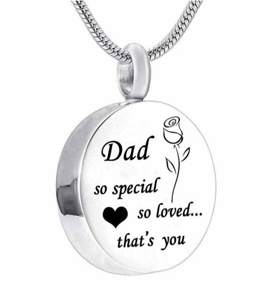 

so special so loved that039s you stainless steel round shape mum cremation urn necklace locket pendant ash jewelry for men wome2382091, Silver