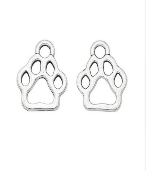 

200pcs alloy paw print charms antique silver charms pendant for necklace jewelry making findings 13x11mm5833183, Bronze;silver
