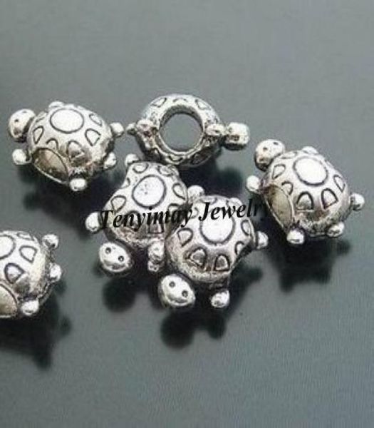 

antique tortoise shape alloy big hole beads whole 100pcs012134586, Black
