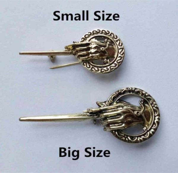 

hand of the king brooch song of ice and fire finger fist sign power pin vintage punk fashion movie jewelry men women whole8382624, Gray