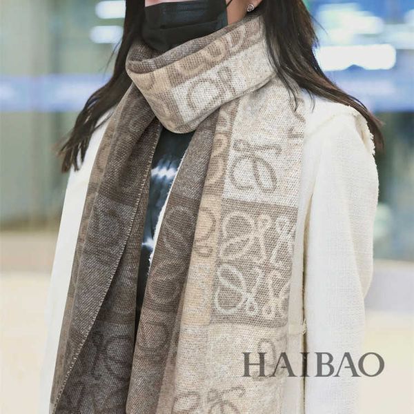 

imitation cashmere women's autumn and winter classic old flower luojia scarf universal warm shawl popular live on the internet, Blue;gray