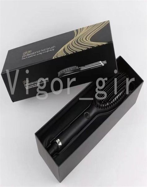 

2022 glide hair straighteners brush for girl one step dryer styler volumizer multifunctional comb with negative lons3193042, Black