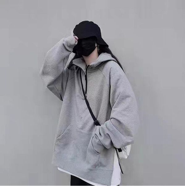 

2023ss cotton 1 zipper-cut hoodies men and women, Black;brown