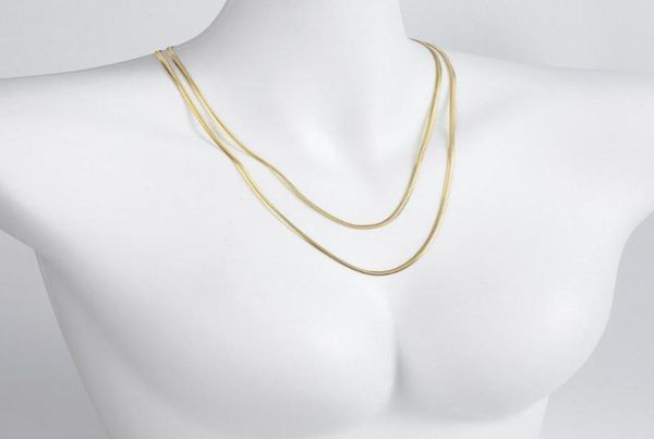 

pendant necklaces luxury stainless steel double layer necklace with 120cm sleek collection smooth chain as fashion lady gift5637149, Silver