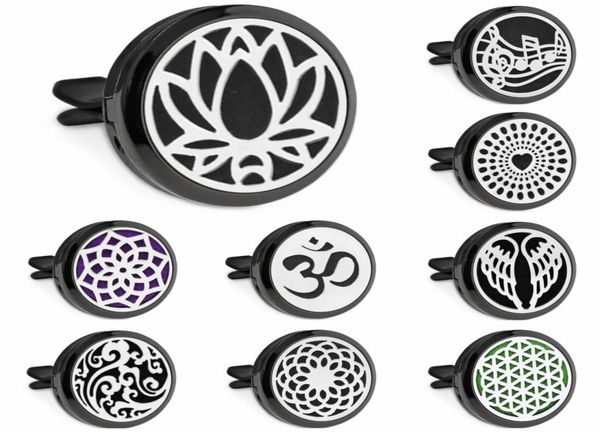 

lotus flower angel wing 30mm black color car diffuser locket vent clip freshener essential oil aromatherapy perfume locket 10pcs p6823892, Silver