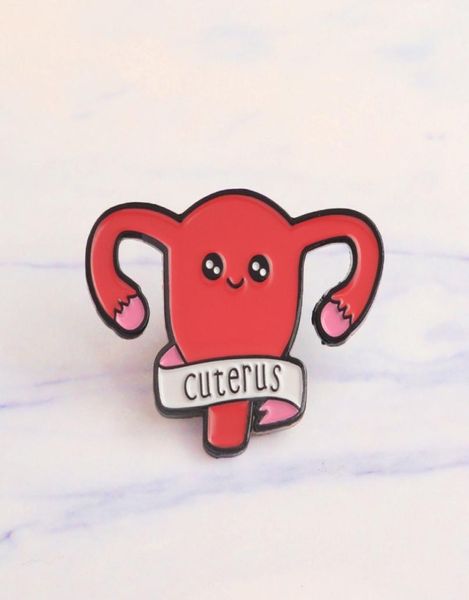 

uterus female body red cute expression special cartoon brooch creative lapels denim coat of arms gift homemade7290928, Gray