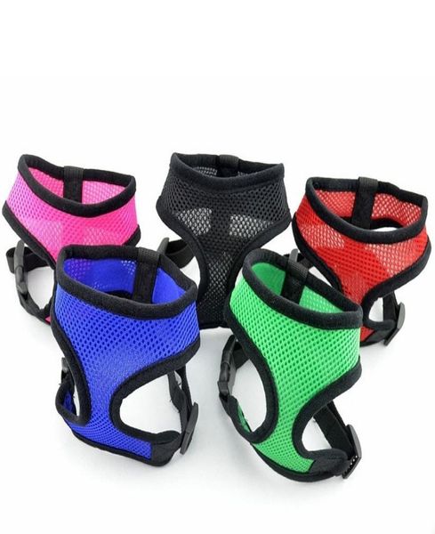 

brand new pet dog nylon mesh harness strap vest collar small mediumsized dog puppy comfort harness 7 colors cartoon3965487, Blue